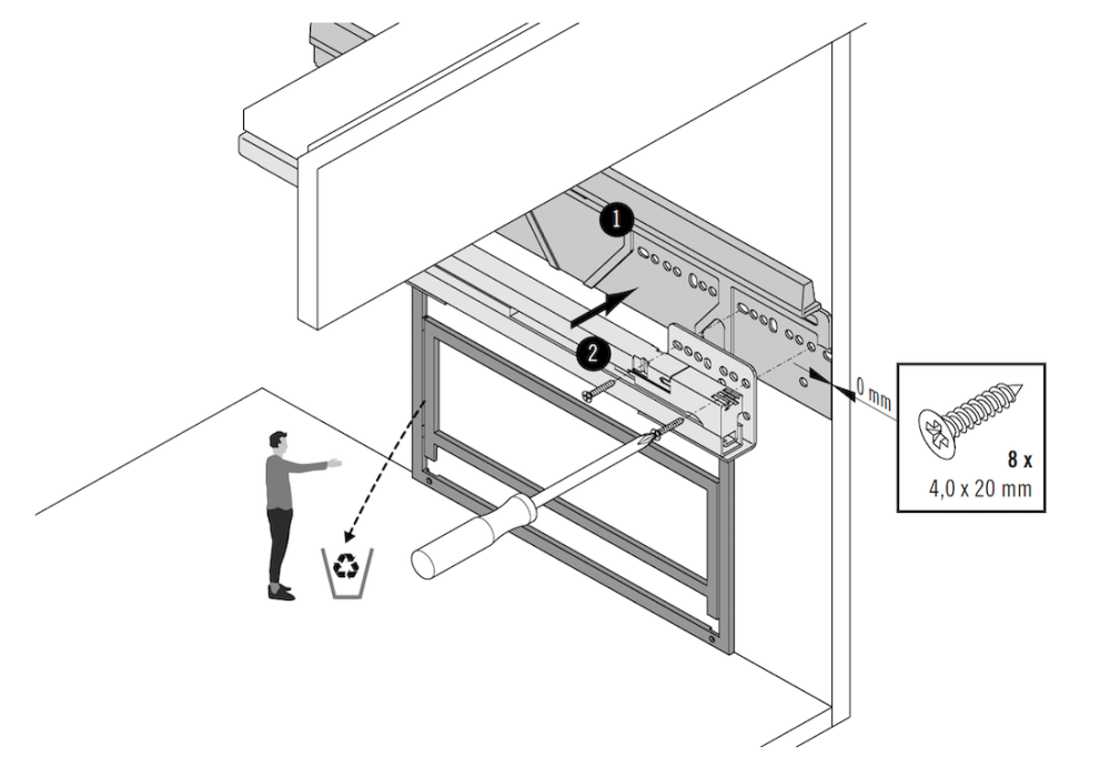 Namontujte boční strany rámu dovnitř skříňky.