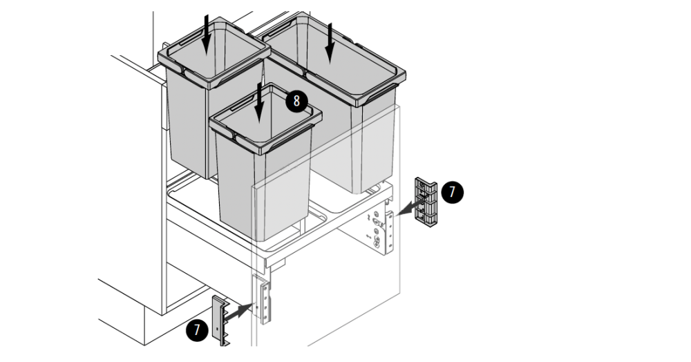 Skoro hotovo. Stačí vložit koše do rámu a připevnit kryty držáků.