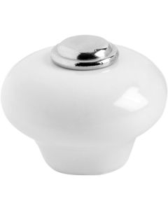 Cabinet Knoflík 409-32 - Porcelán / Niklování