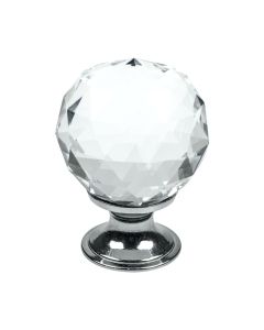 Cabinet Drawer Knoflík / Pull Diamond - 30 - Glass / Chrom