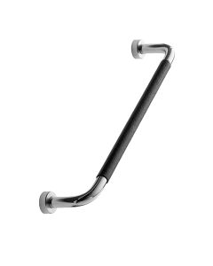 Lounge Madlo - Chrom / Černá Kůže - 160 mm