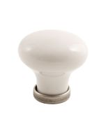 24136 Knoflík - Bílá Porcelán / Cín