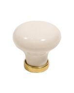 24136 Knoflík - Porcelán / Leštěná mosaz