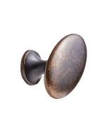 Oval Simple Knoflík - Antique Brown